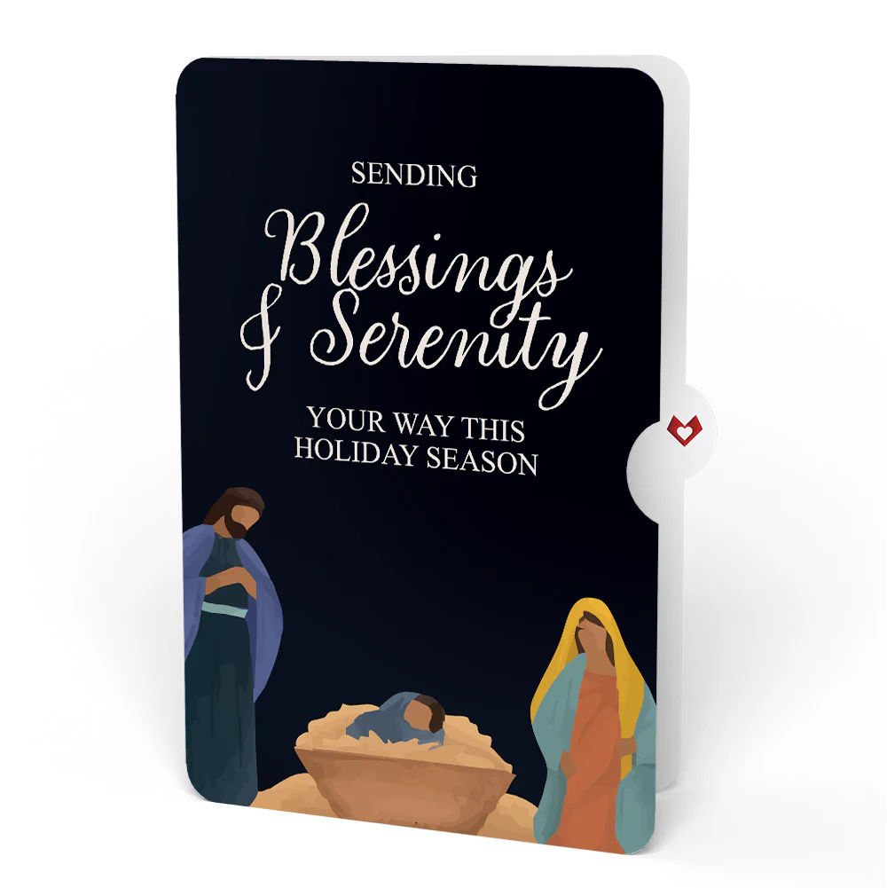 A Child Is Born Christmas Pop-Up Card and Blessings & Serenity Sentiment Set - Image 4