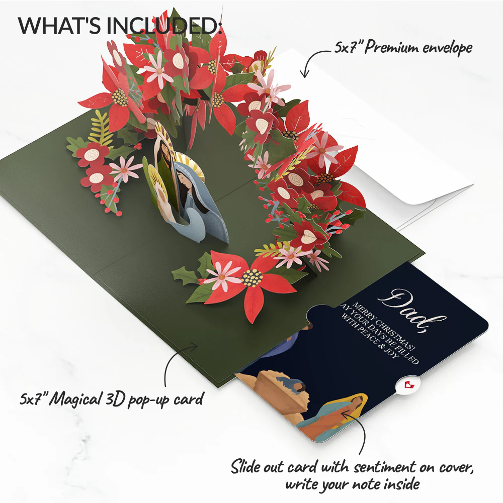 A Child Is Born Christmas Pop-Up Card and Sentiment Set for Dad - Image 2