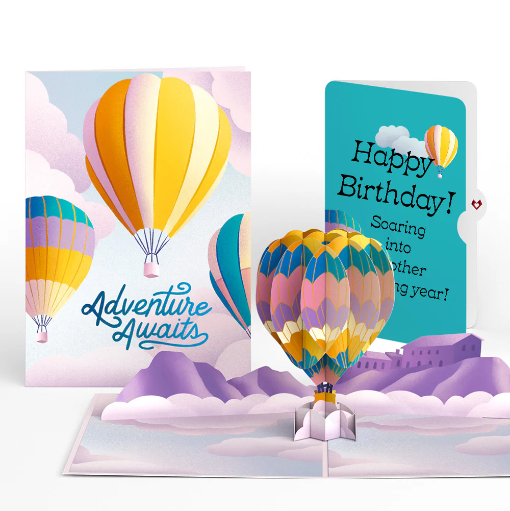 Adventure Awaits Hot Air Balloon Birthday Pop-Up Card and Sentiment Set