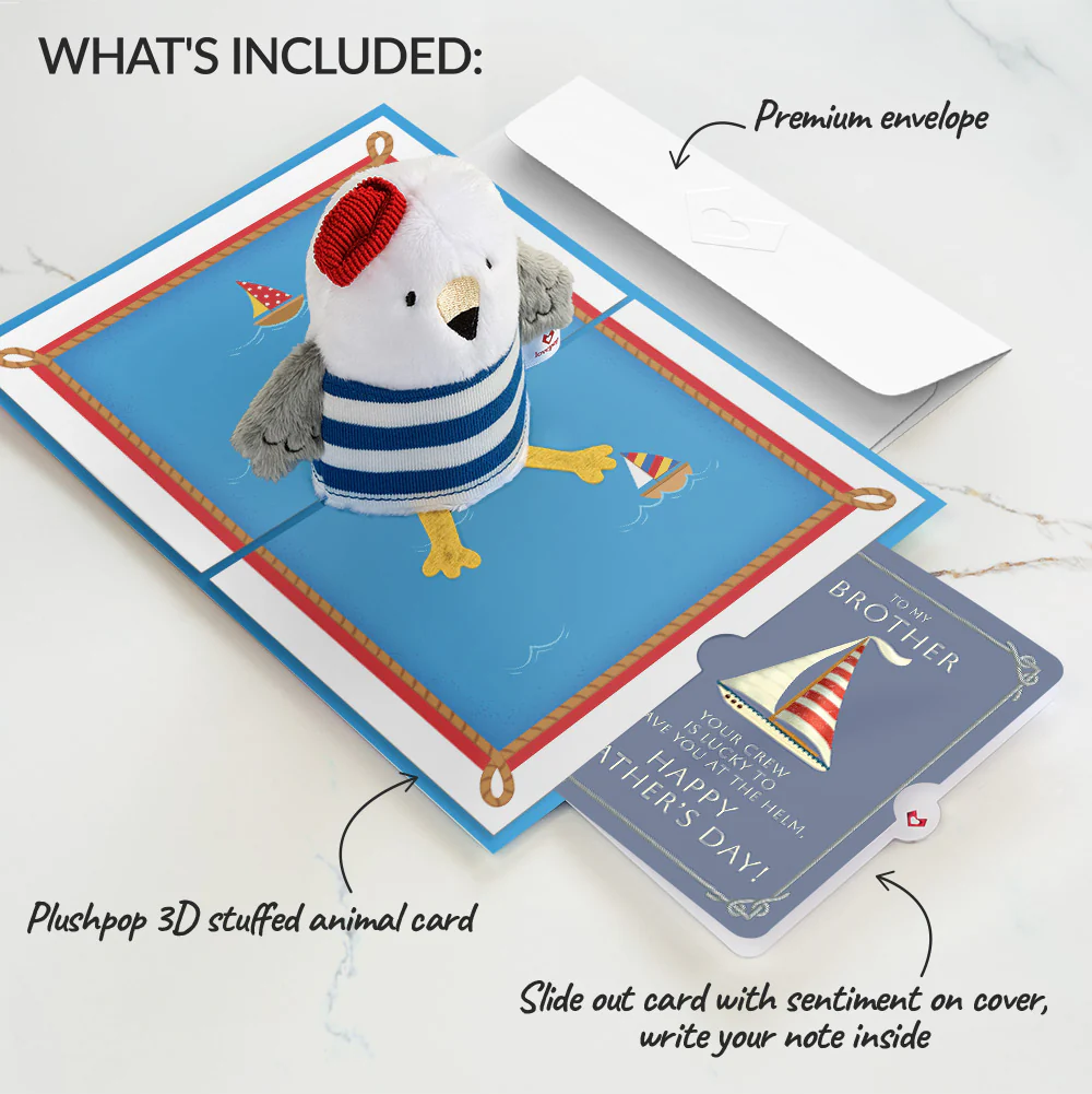 'Ahoy There' Father's Day Plushpop Card and Sentiment Set for Brother - Image 2