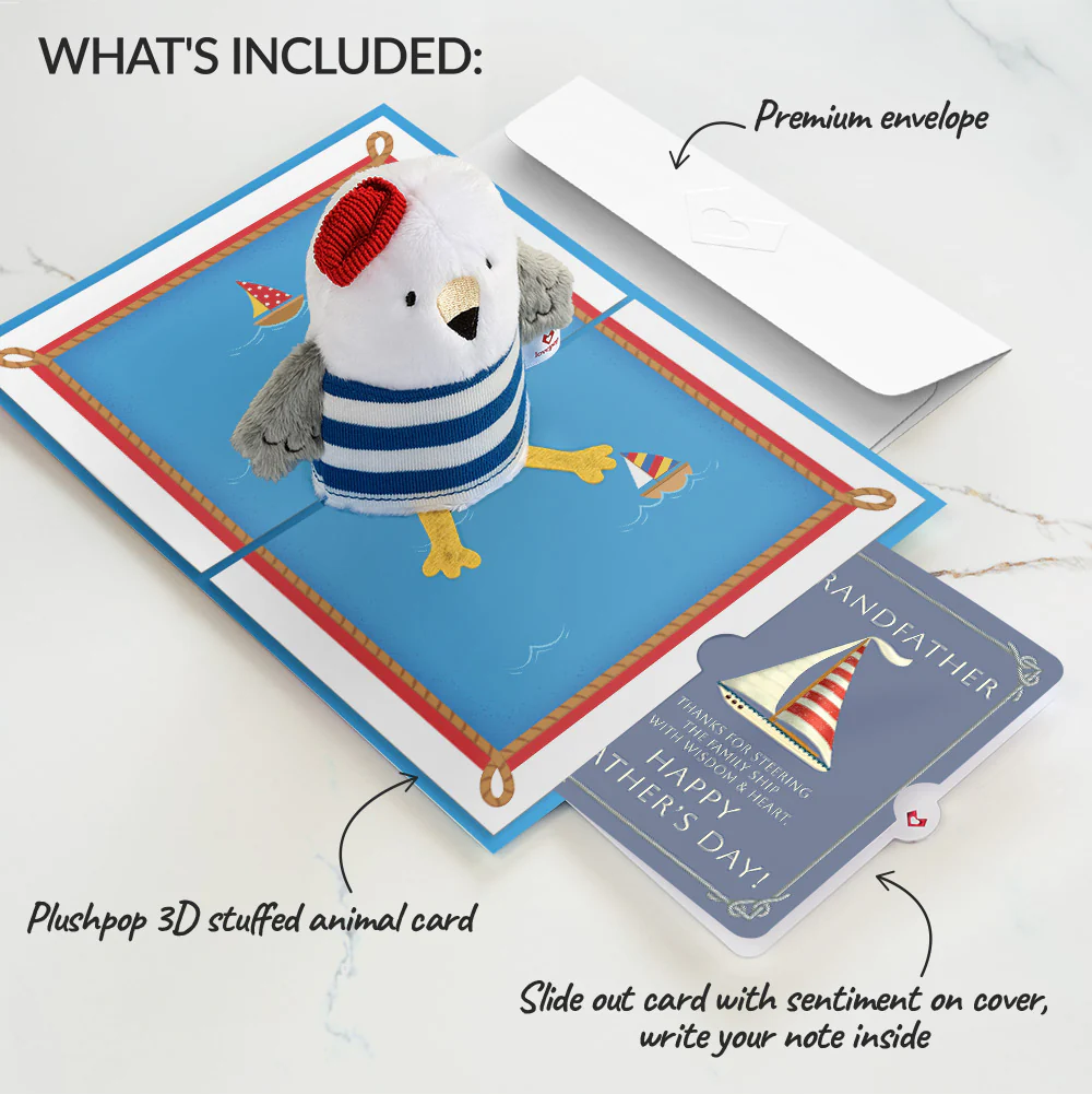 'Ahoy There' Father's Day Plushpop Card and Sentiment Set for Grandfather - Image 2
