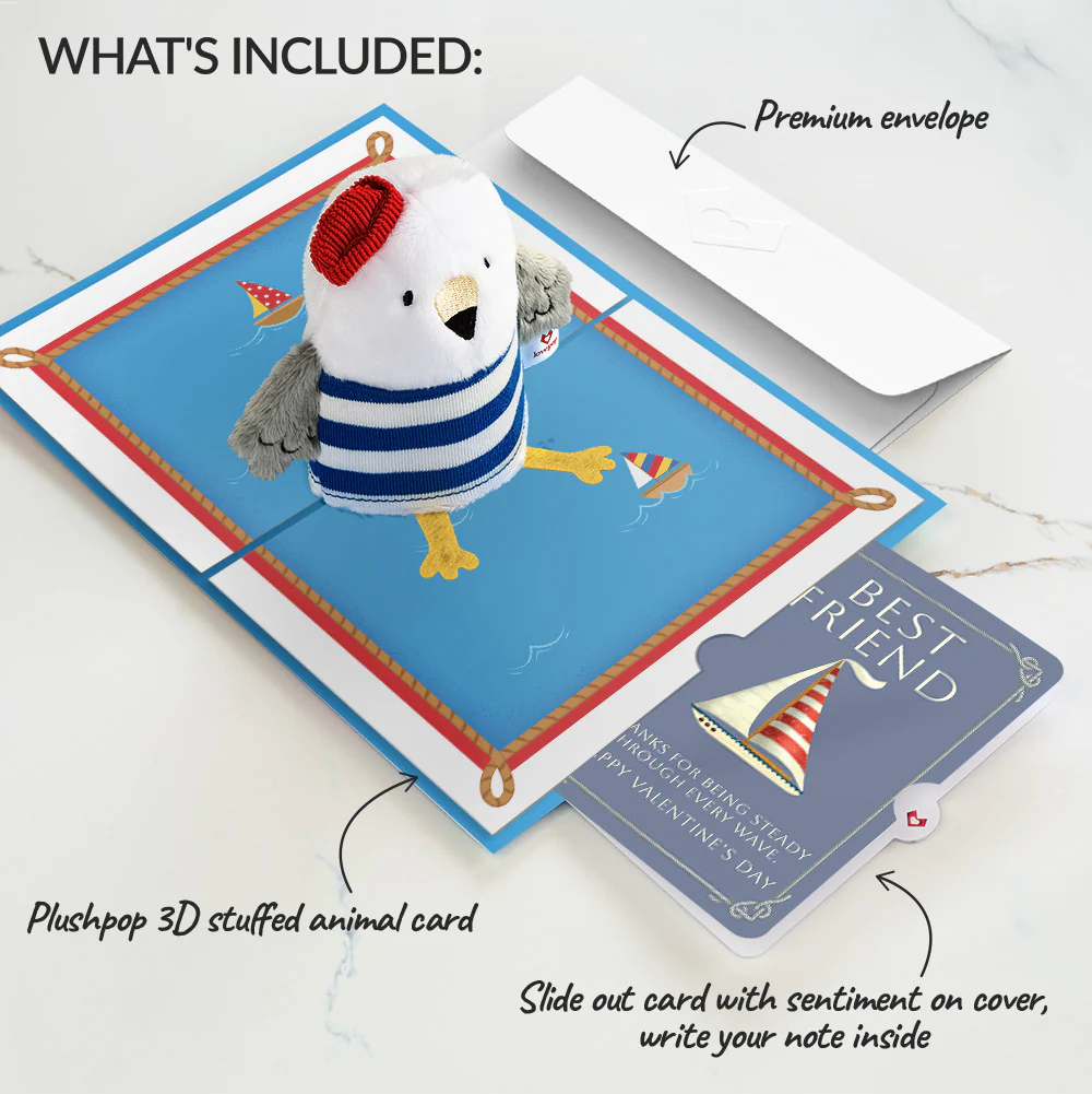 'Ahoy There' Valentine Plushpop Card and Sentiment Set for Best Friend - Image 2