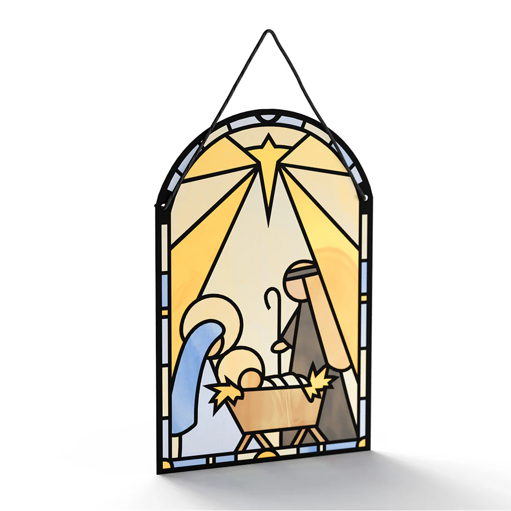 All Is Calm Nativity Birthday Suncatcher Card and Sentiment Set - Image 3