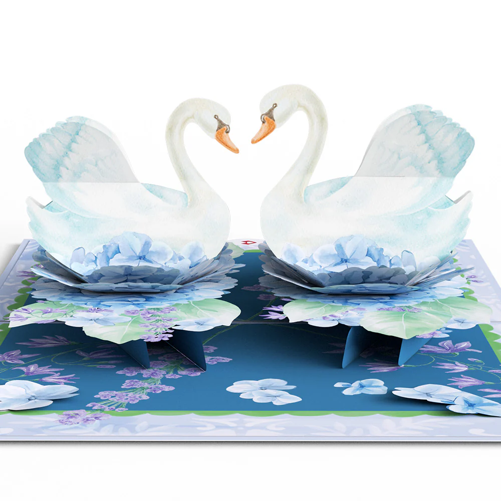 Always and Forever Swans Pop-Up Card - Image 2