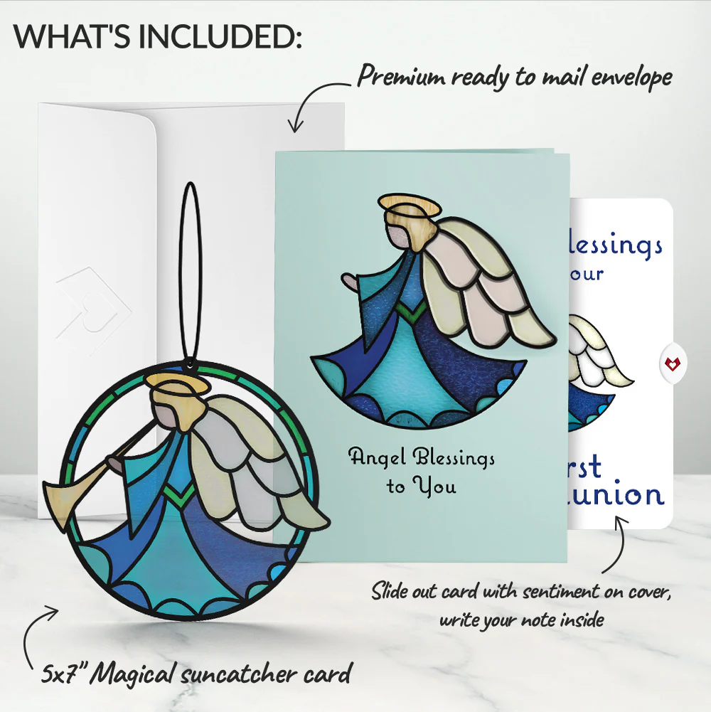 Angel Blessings to You First Communion Suncatcher Card and Sentiment Set - Image 2