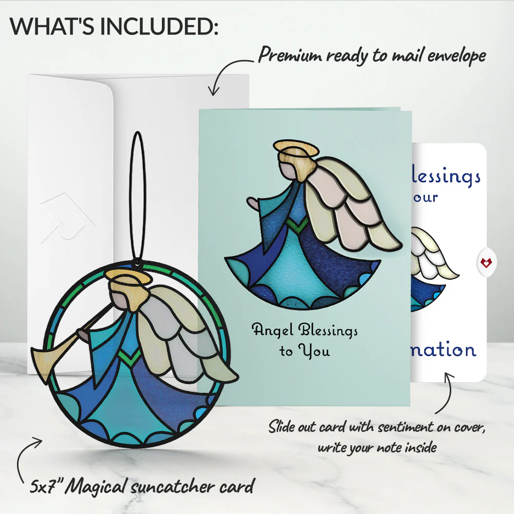 Angel Blessings to You Confirmation Suncatcher Card and Sentiment Set - Image 2