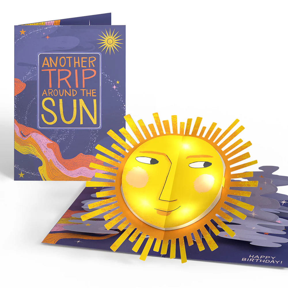 Another Trip Around the Sun Birthday Light-Up Pop-Up Card - Image 3