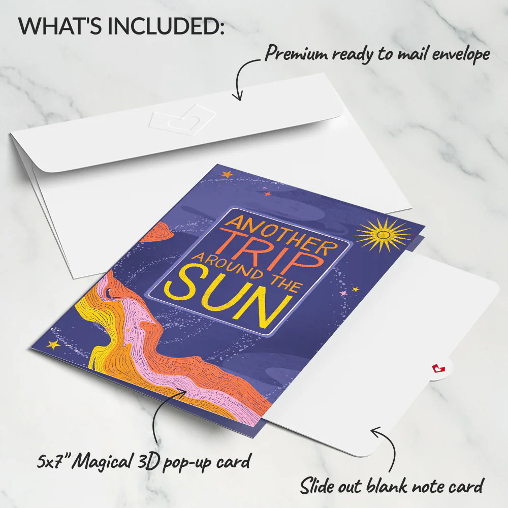 Another Trip Around the Sun Birthday Light-Up Pop-Up Card - Image 7