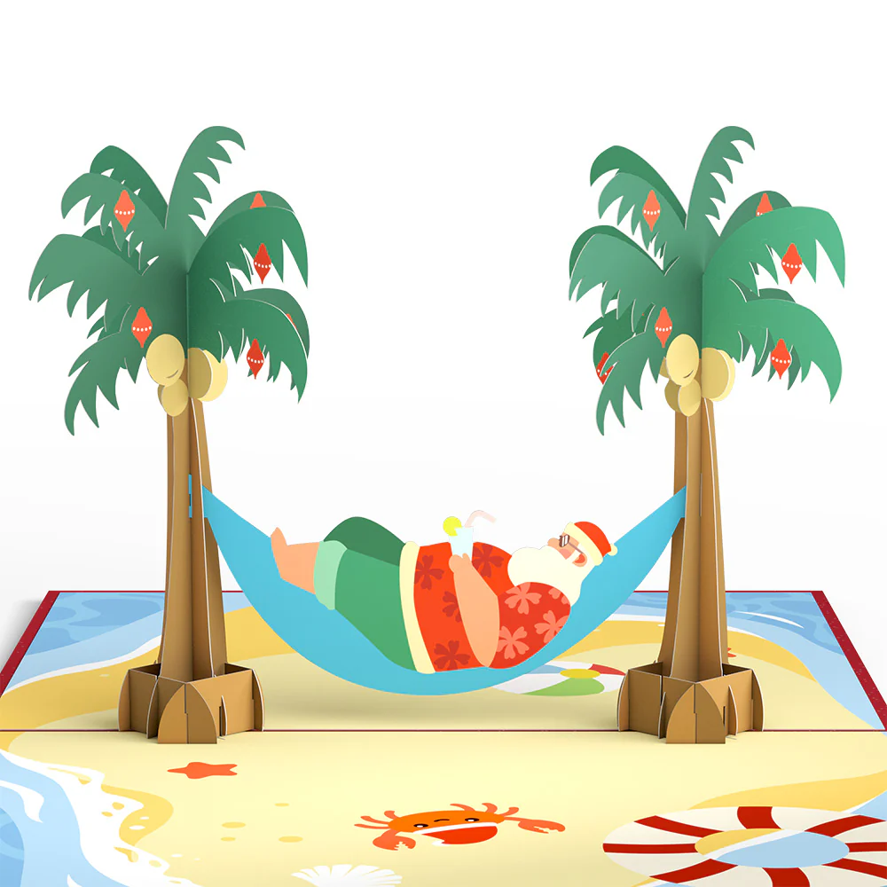Beach Santa Pop-Up Card - Image 2