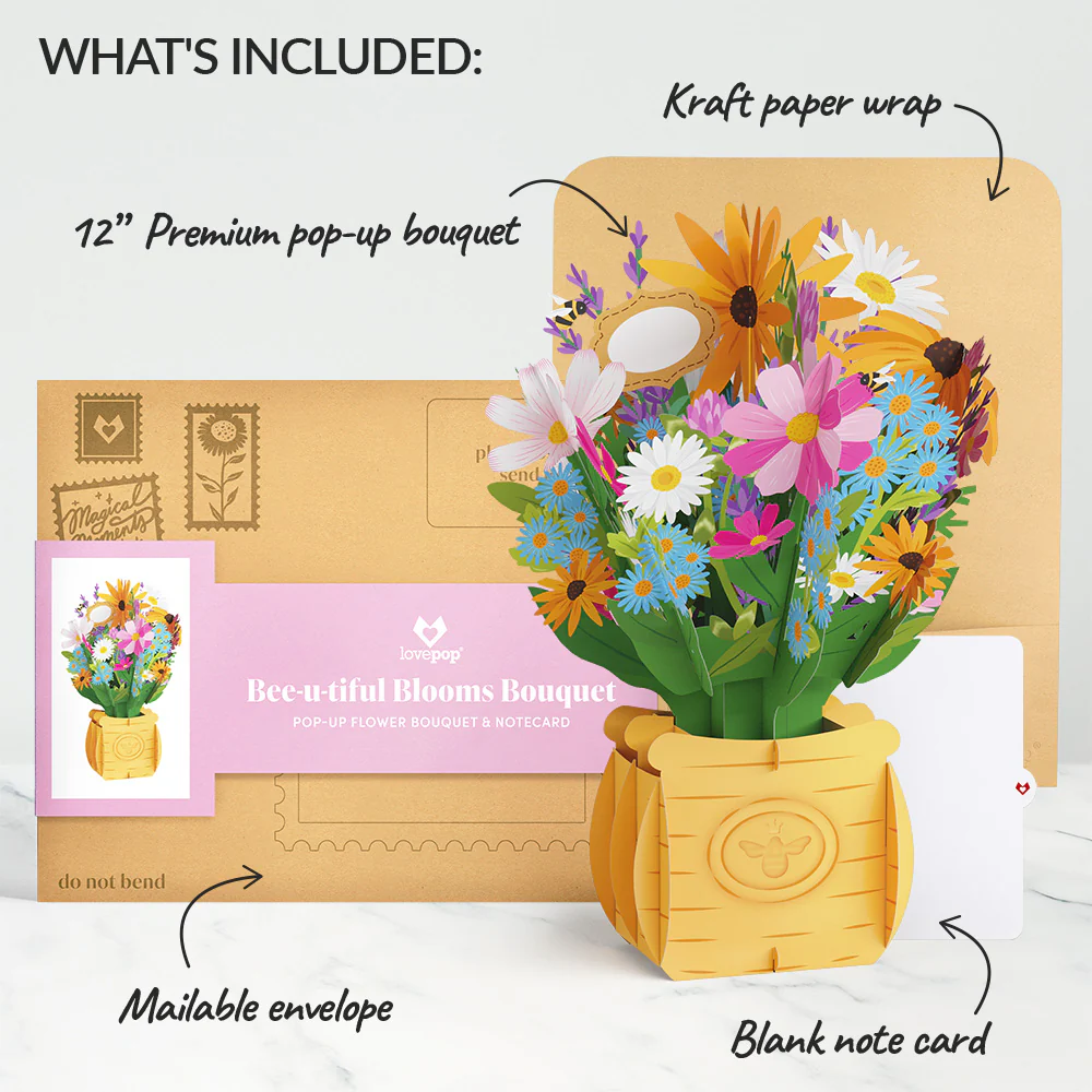'Bee-u-tiful Mom' Queen Bee Plushpop Card & Bouquet Bundle - Image 8