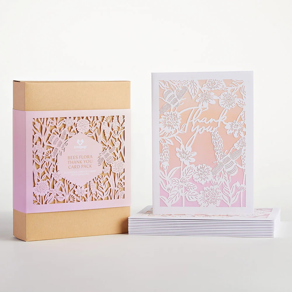 Bees Flora Thank You Card Pack (12-Pack): Lovepop Moments™ Card - Image 6