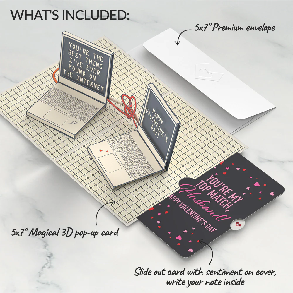 Best Thing I've Found on the Internet Valentine Pop-Up Card and Sentiment Set for Husband - Image 2