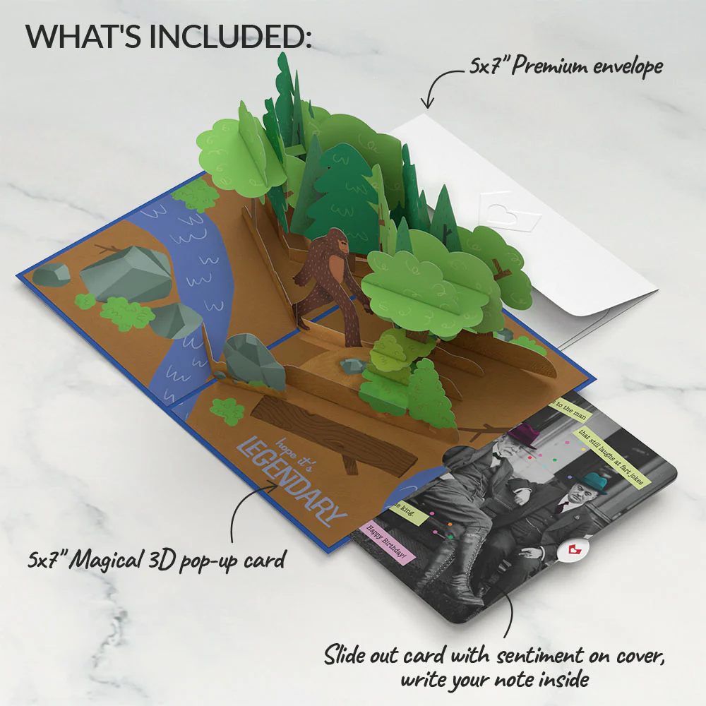 Bigfoot Legendary Birthday Pop-Up Card and Sentiment Set for Any Man - Image 2