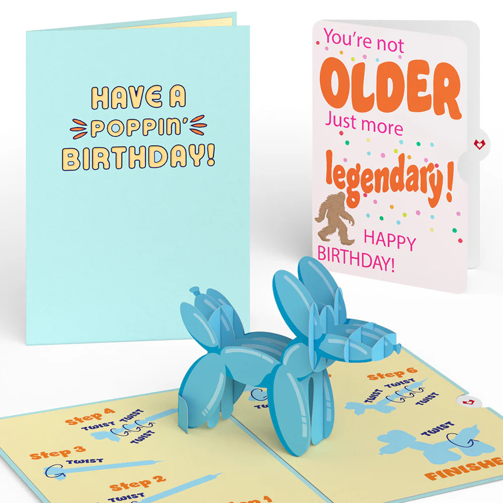 Birthday Balloon Animal Pop-Up Card and Not Older Just More Legendary Sentiment Set