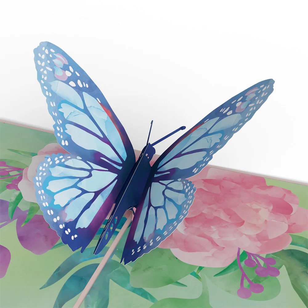 Birthday Blue Morpho Butterfly Pop-Up Card - Image 2