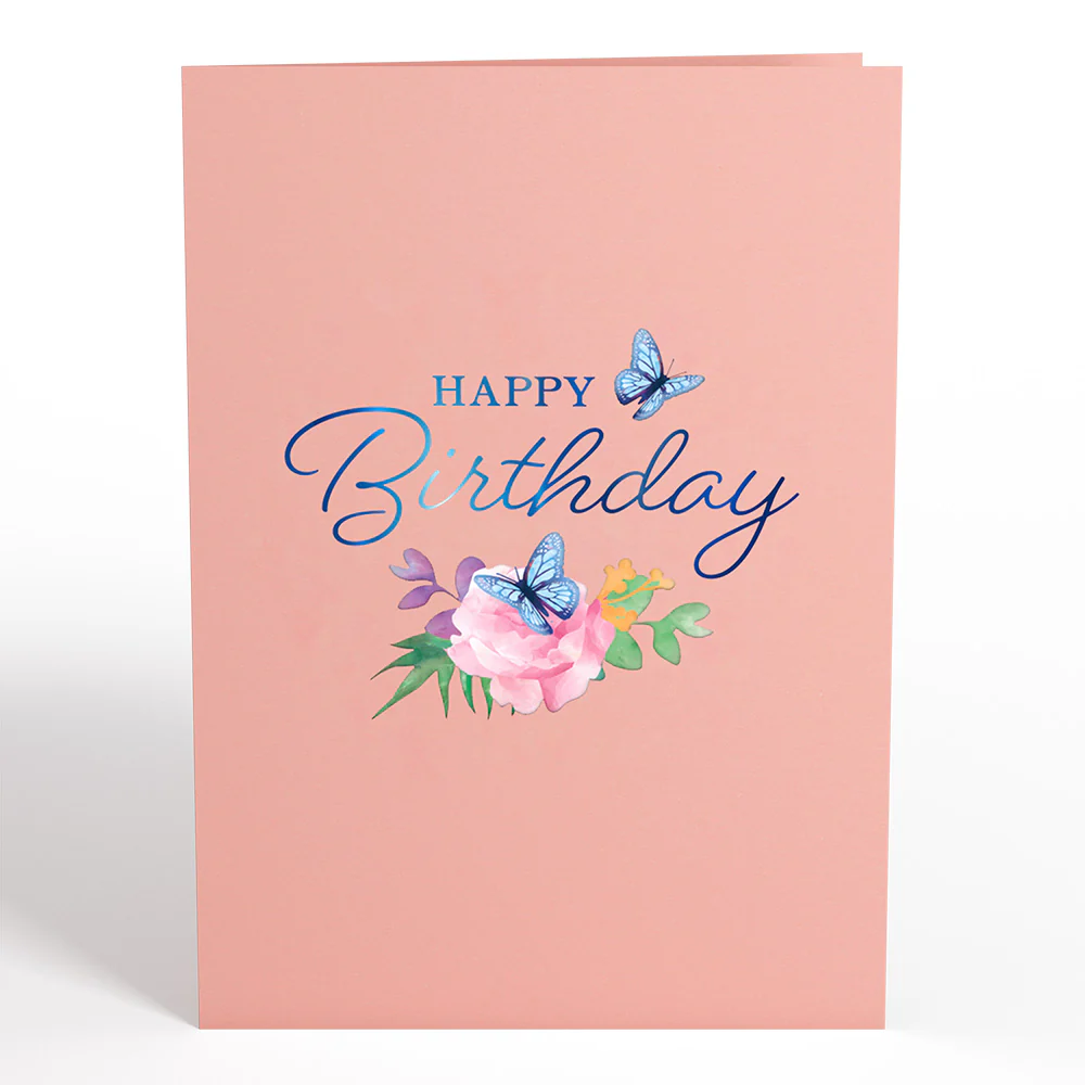 Birthday Blue Morpho Butterfly Pop-Up Card - Image 4