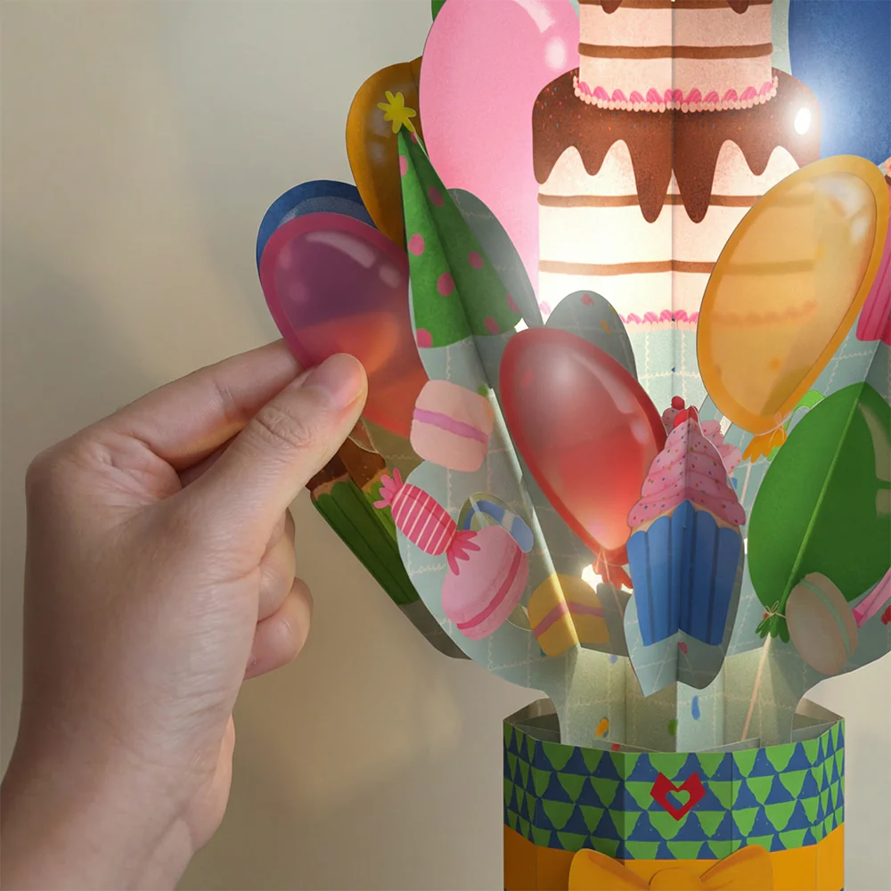Birthday Cat-astrophe Music and Lights Pop-Up Card & Bouquet Bundle - Image 6