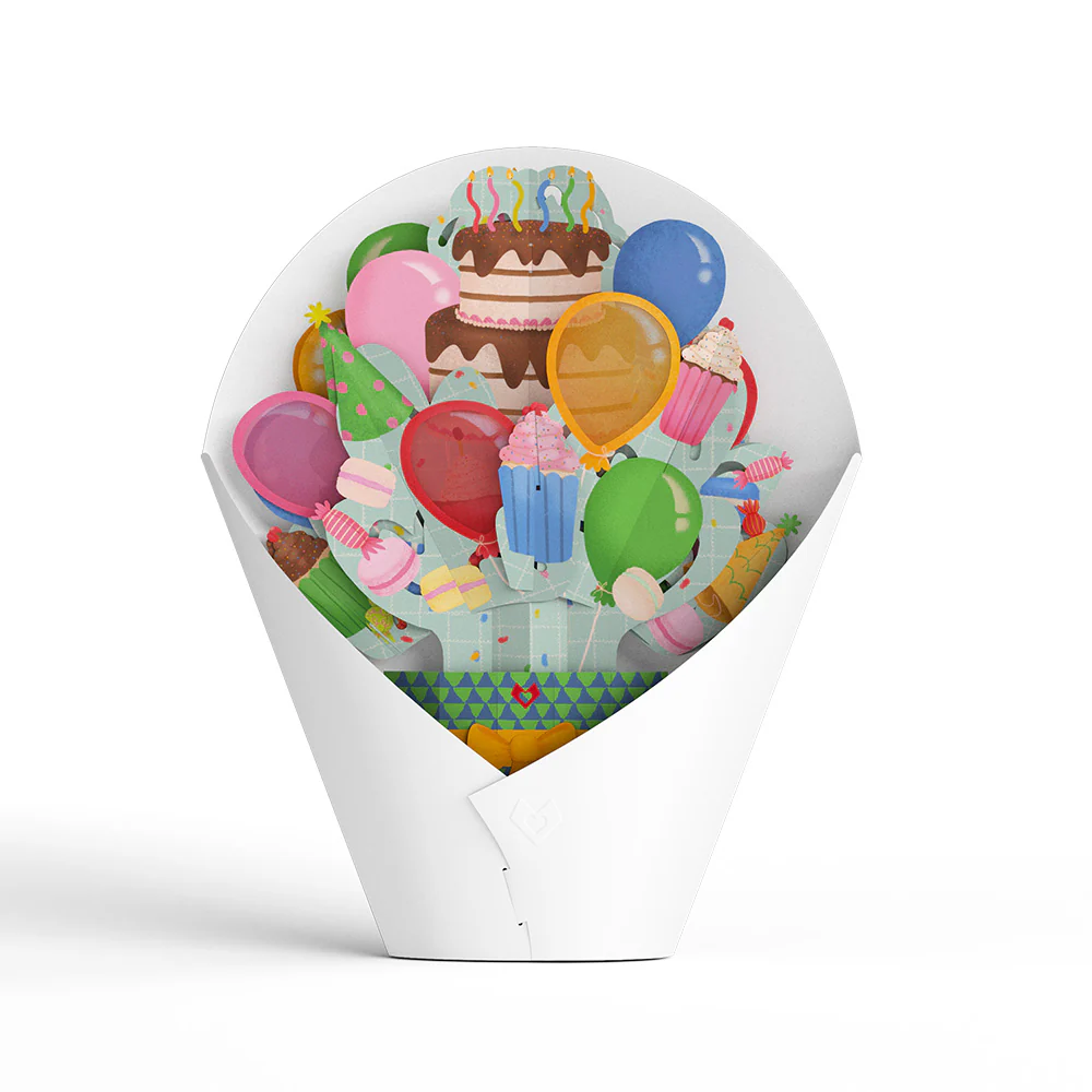 Birthday Cat-astrophe Music and Lights Pop-Up Card & Bouquet Bundle - Image 7