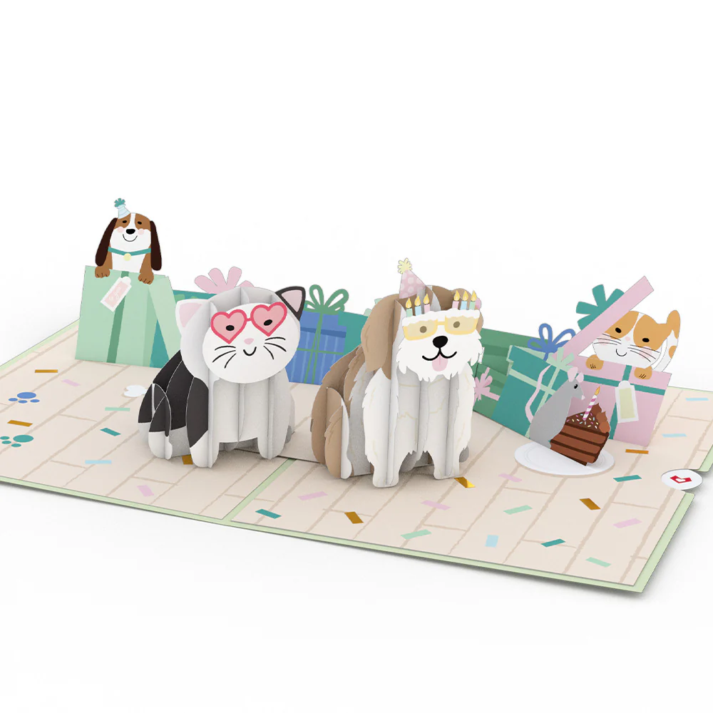 Birthday Cats and Dogs Pop-Up Card - Image 3