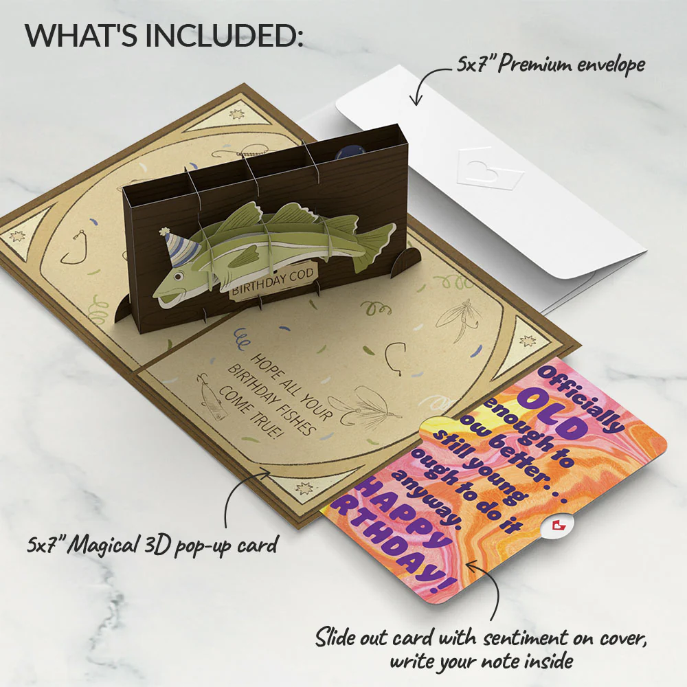Birthday Cod Pop-Up Card and Sentiment Set - Image 2
