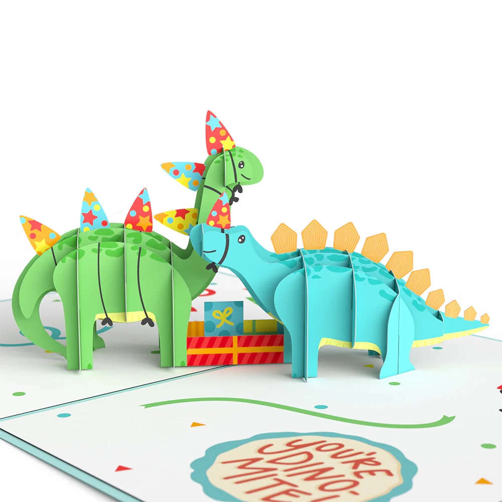 Birthday Dinosaurs Pop-Up Card and Sentiment Set for Son - Image 3