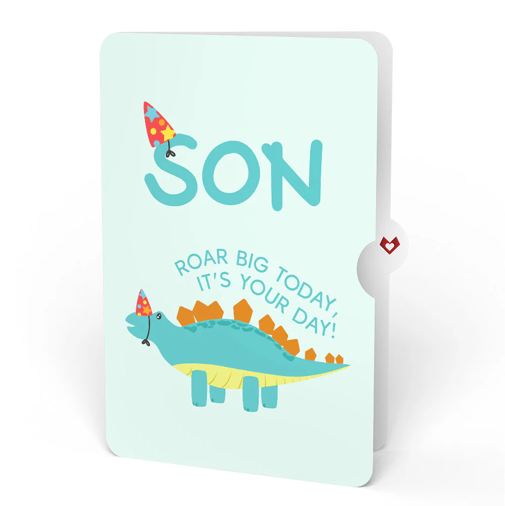Birthday Dinosaurs Pop-Up Card and Sentiment Set for Son - Image 4