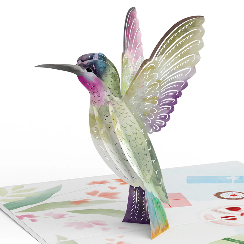 Birthday Hummingbird Pop-Up Card & Suncatcher Bouquet Bundle - Image 3