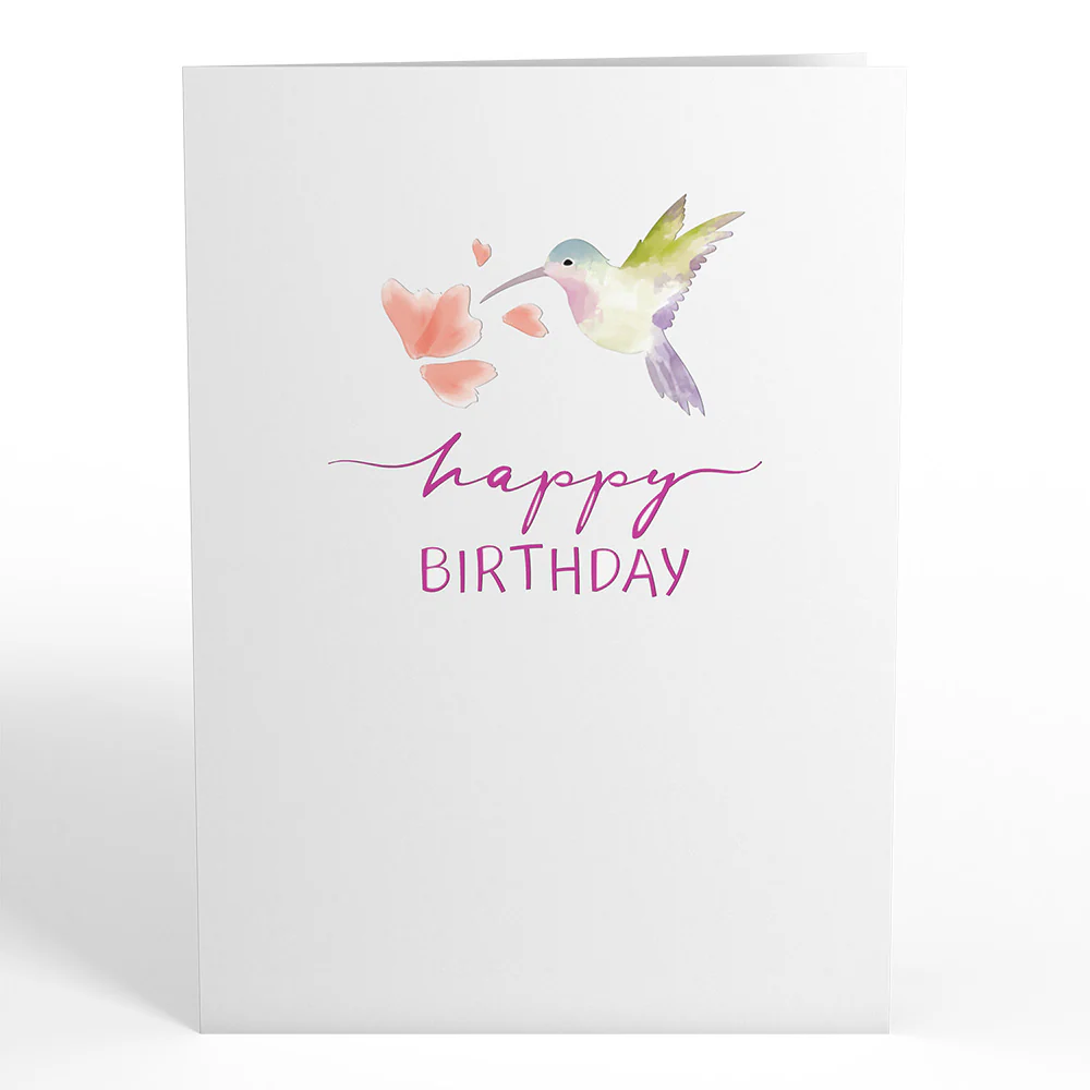 Birthday Hummingbird Pop-Up Card & Suncatcher Bouquet Bundle - Image 4