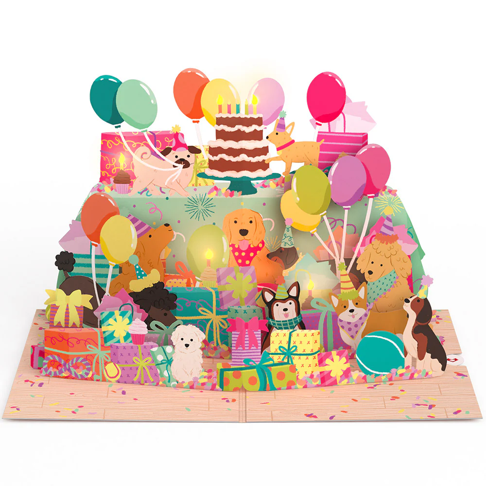 Birthday Pawty Pups Music and Lights Pop-Up Card - Image 3