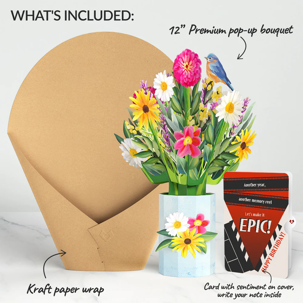Black-Eyed Susan Birthday Bouquet and Epic Reel Sentiment Set - Image 2
