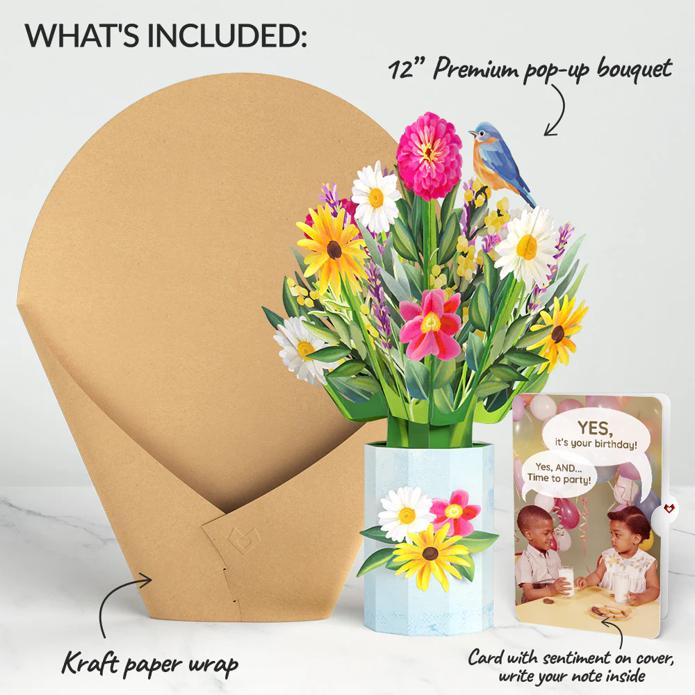 Black-Eyed Susan Birthday Bouquet and Time to Party Sentiment Set - Image 2