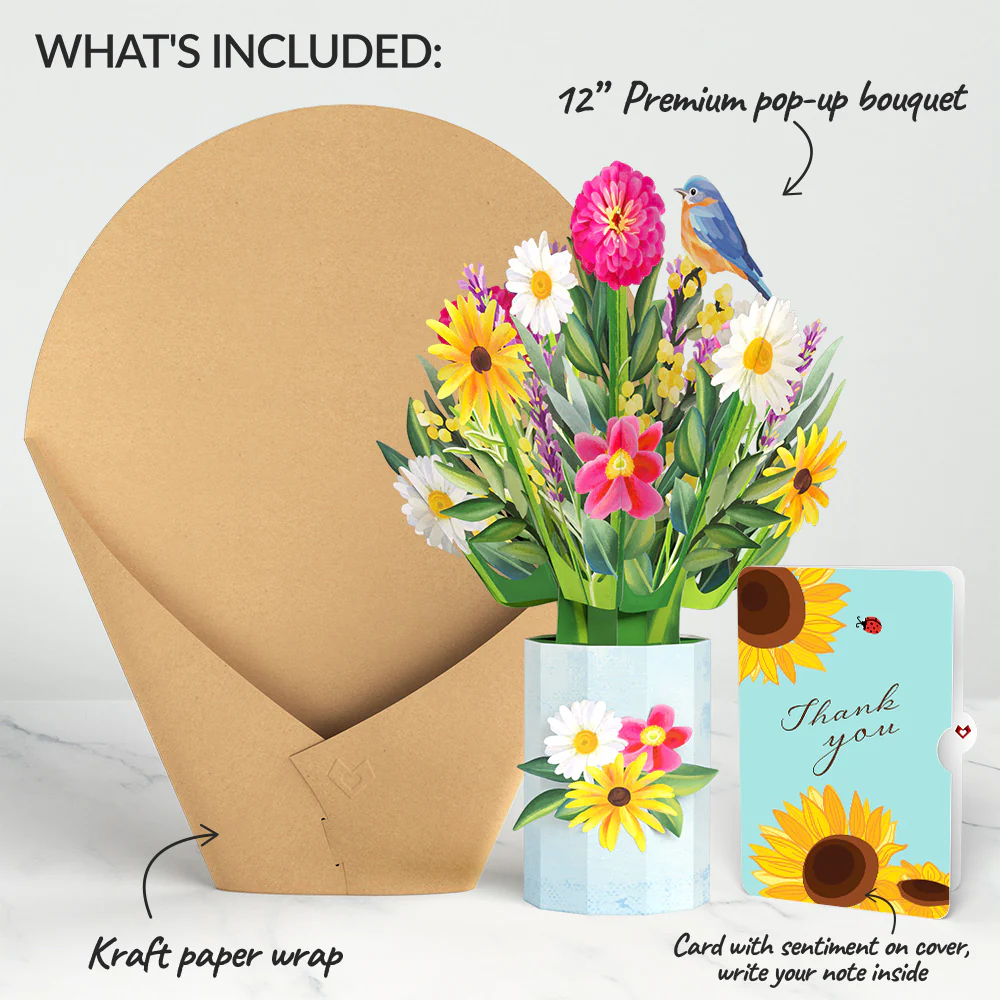 Black-Eyed Susan Thank You Bouquet and Sentiment Set - Image 2