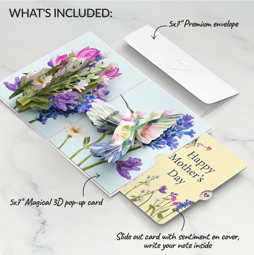Love in Bloom Hummingbird Mother's Day Pop-Up Card and Nectar Kiss Sentiment Set - Image 2