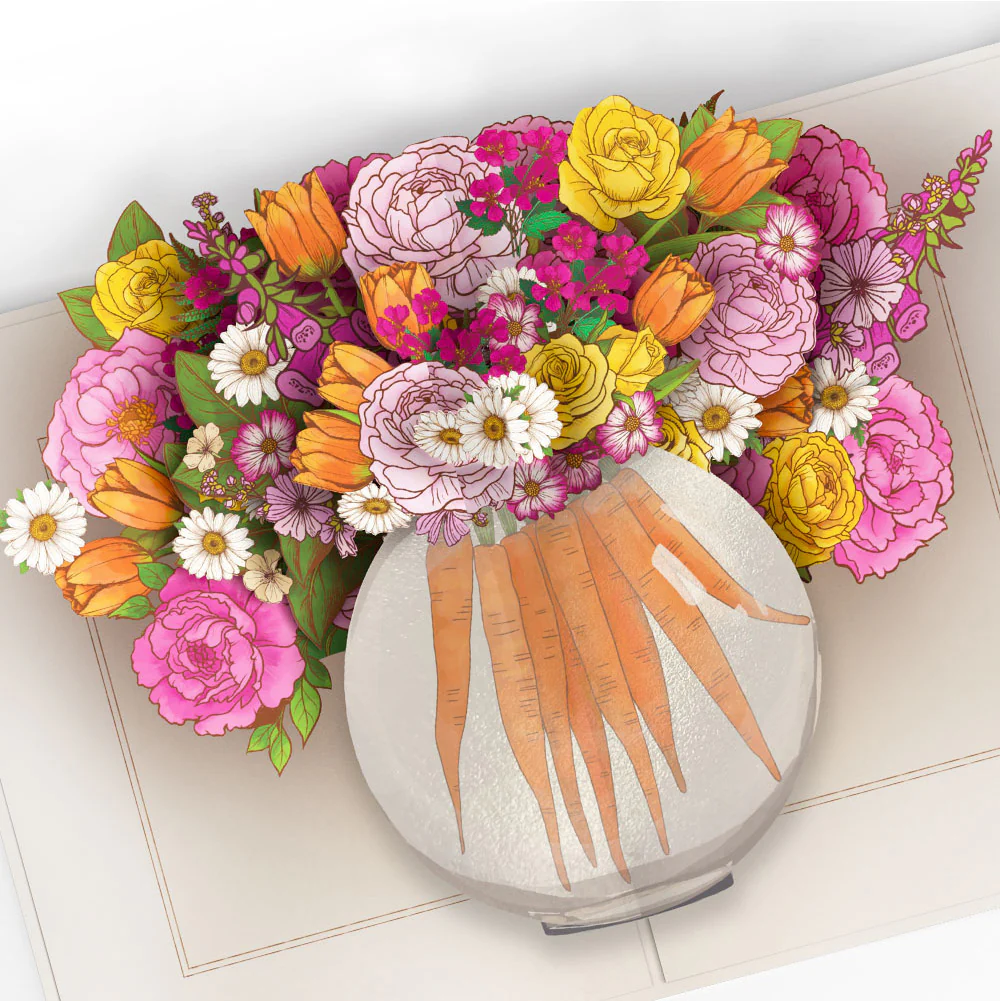 Blooming Carrot Bouquet Mother’s Day Pop-Up Card and Sentiment Set for Mom - Image 3