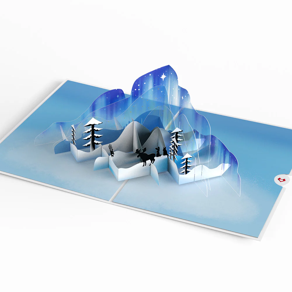 Borealis Winter Night Pop-Up Card - Image 3