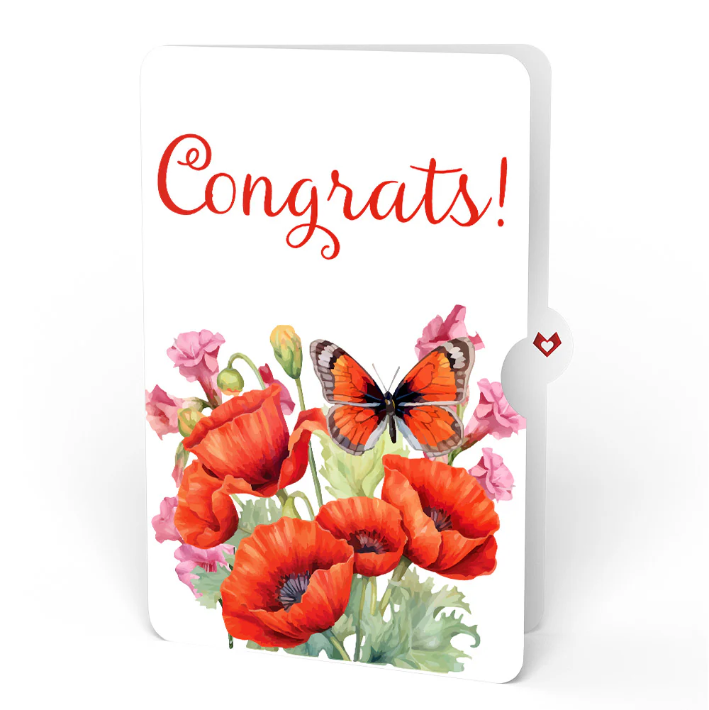 Born to Bloom: August Birth Month Flowers Congratulations Pop-Up Card and Sentiment Set - Image 4