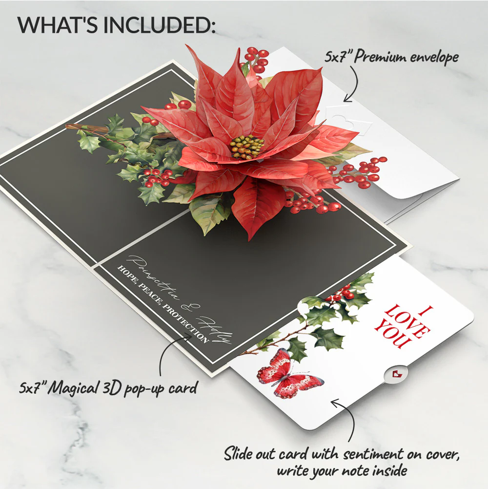 Born to Bloom: December Birth Month Flowers Love Pop-Up Card and Sentiment Set - Image 2
