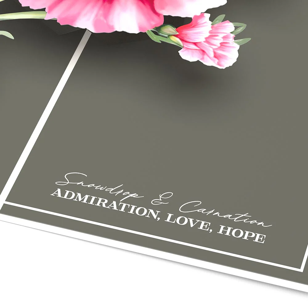 Born to Bloom: January Birth Month Flowers Pop-Up Card - Image 3