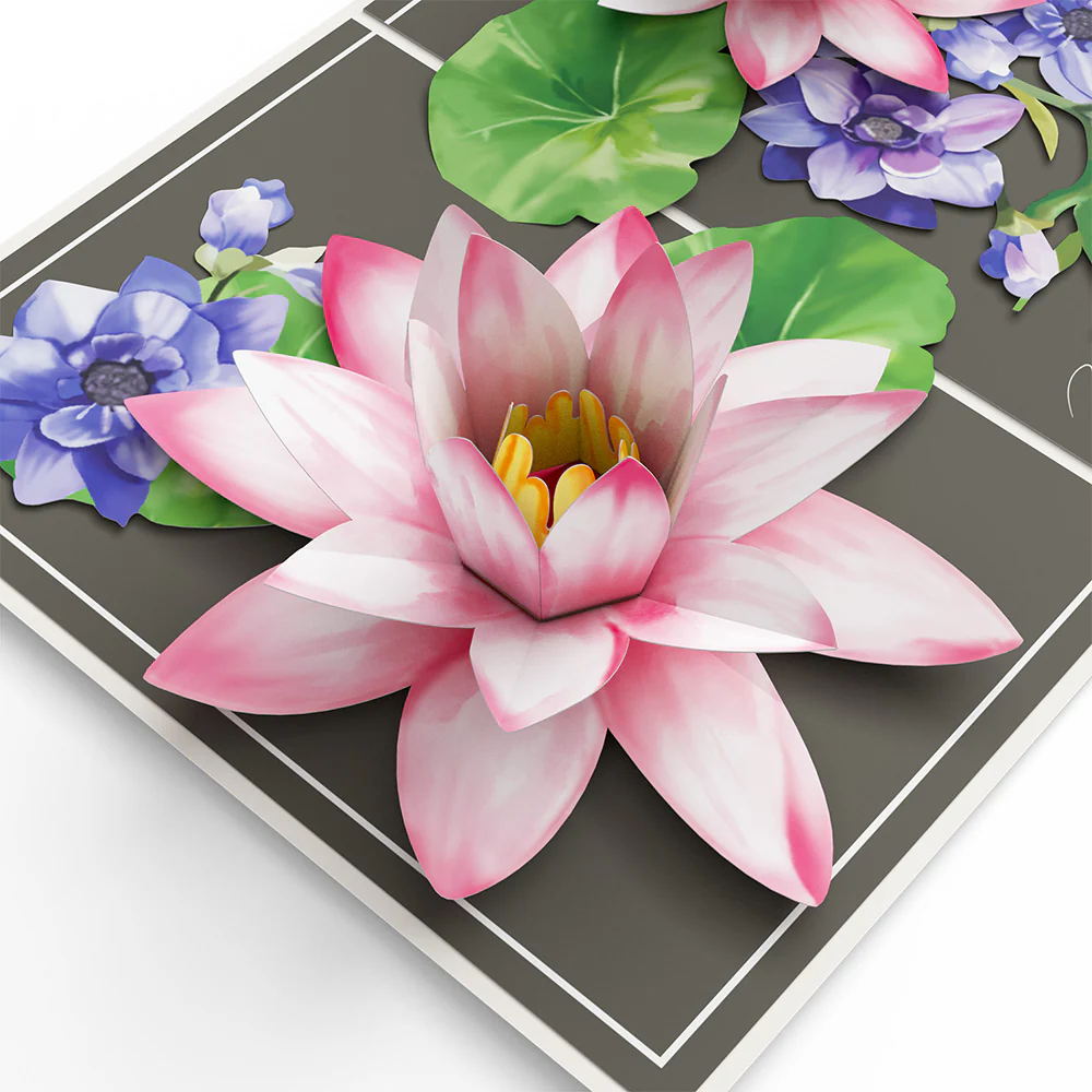 Born to Bloom: July Birth Month Flowers Love Pop-Up Card and Sentiment Set - Image 3