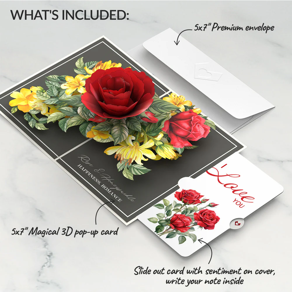 Born to Bloom: June Birth Month Flowers Love Pop-Up Card and Sentiment Set - Image 2