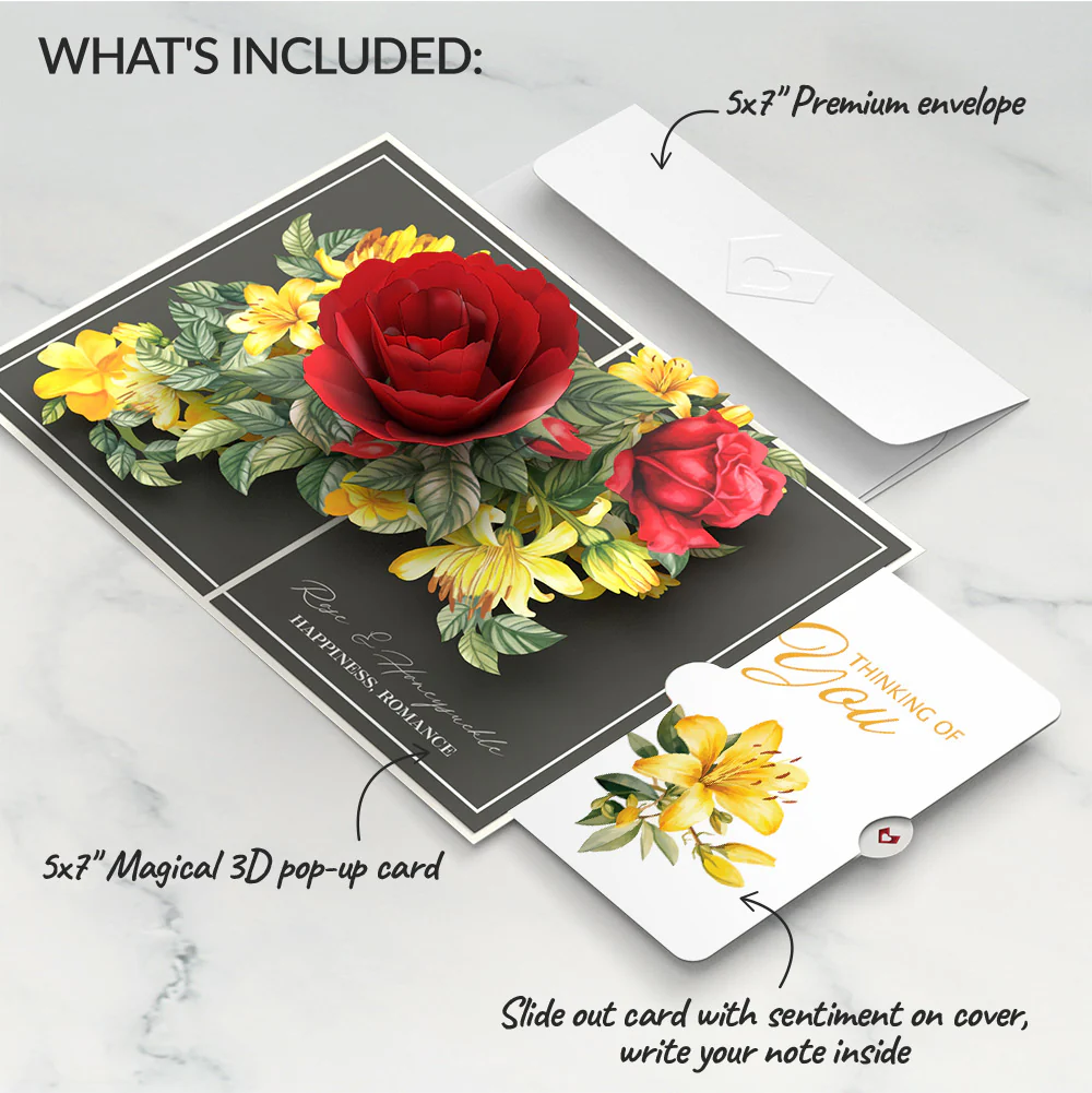 Born to Bloom: June Birth Month Flowers Thinking of You Pop-Up Card and Sentiment Set - Image 2