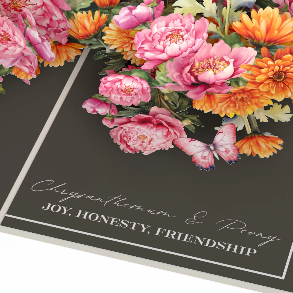 Born to Bloom: November Birth Month Flowers Pop-Up Card - Image 3