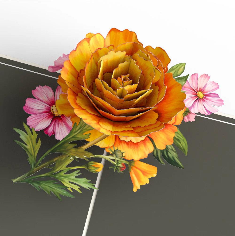 Born to Bloom: October Birth Month Flowers Pop-Up Card and Sentiment Set - Image 3
