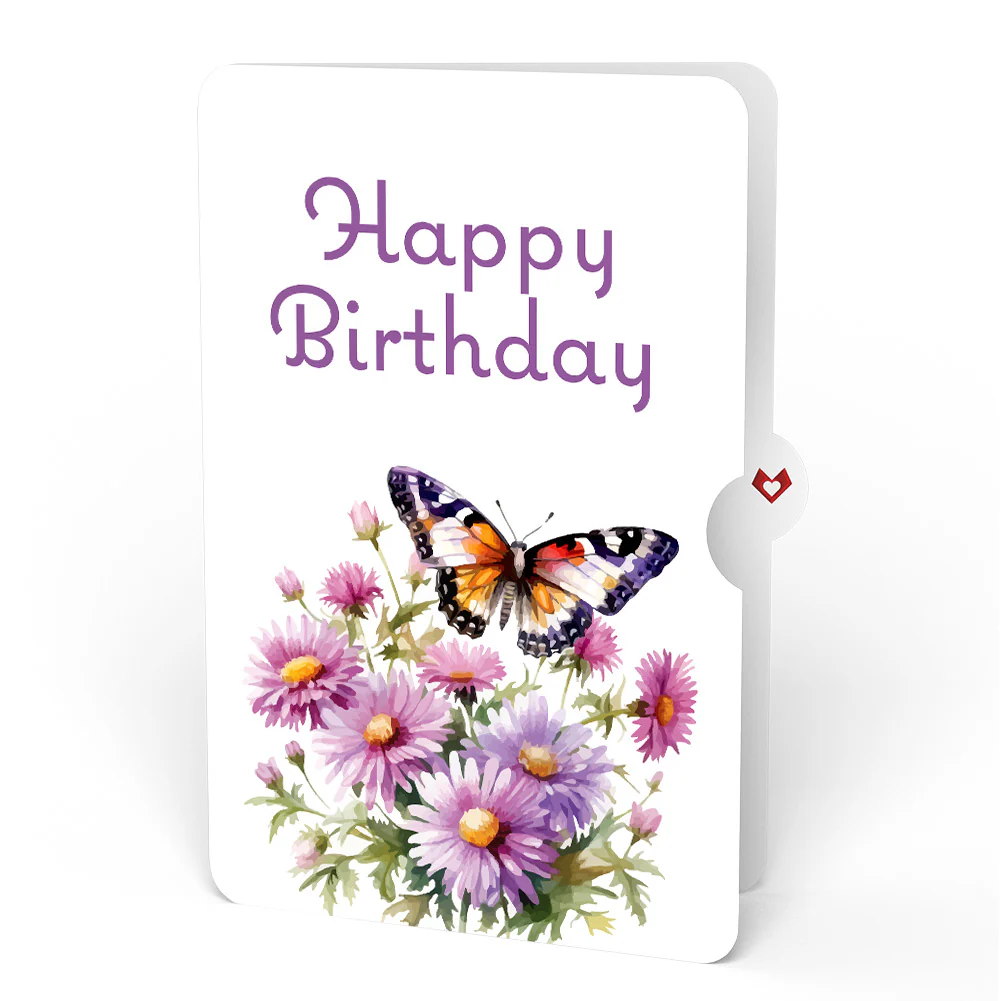 Born to Bloom: September Birth Month Flowers Pop-Up Card and Aster Sentiment Set - Image 4