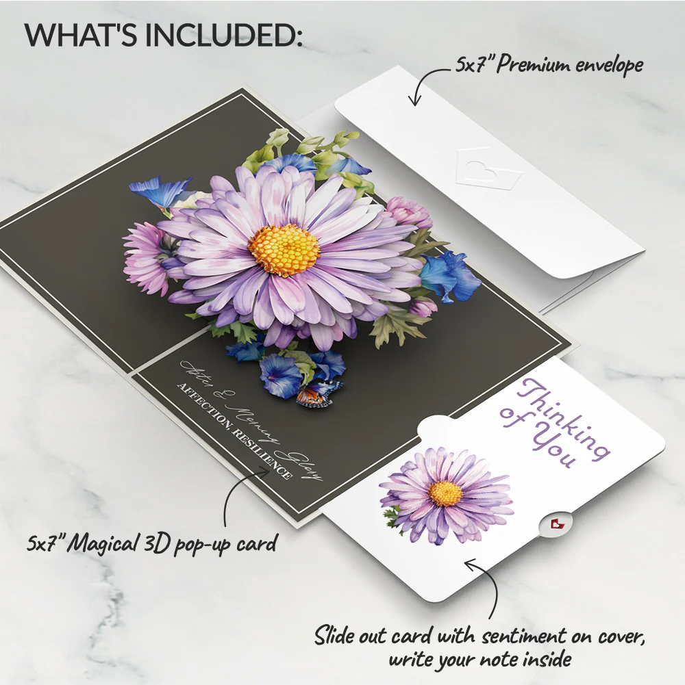 Born to Bloom: September Birth Month Flowers Thinking of You Pop-Up Card and Sentiment Set - Image 2