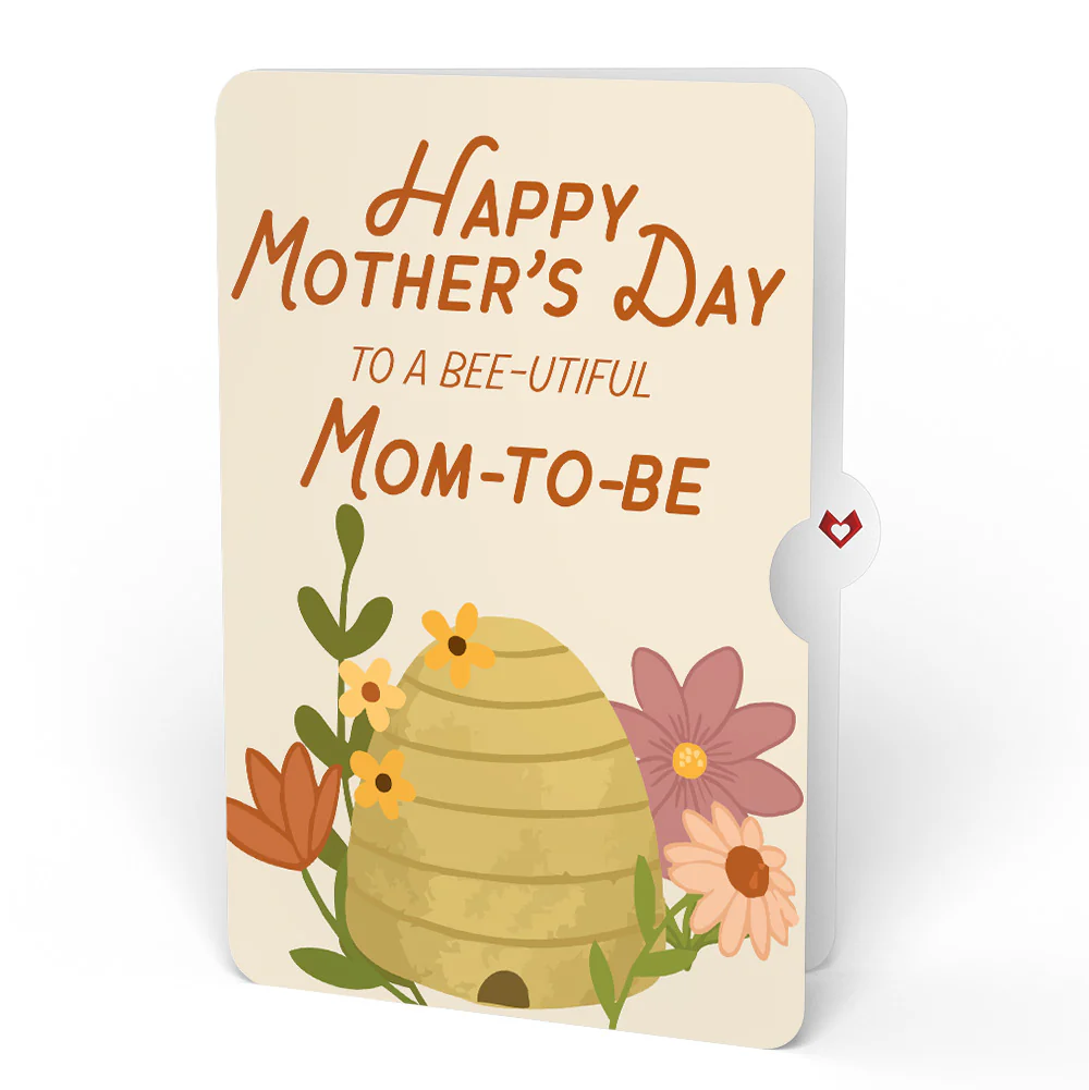 Botanical Bee Mother’s Day HeartFelt Charm Card™ and Sentiment Set for Mom-to-be - Image 4