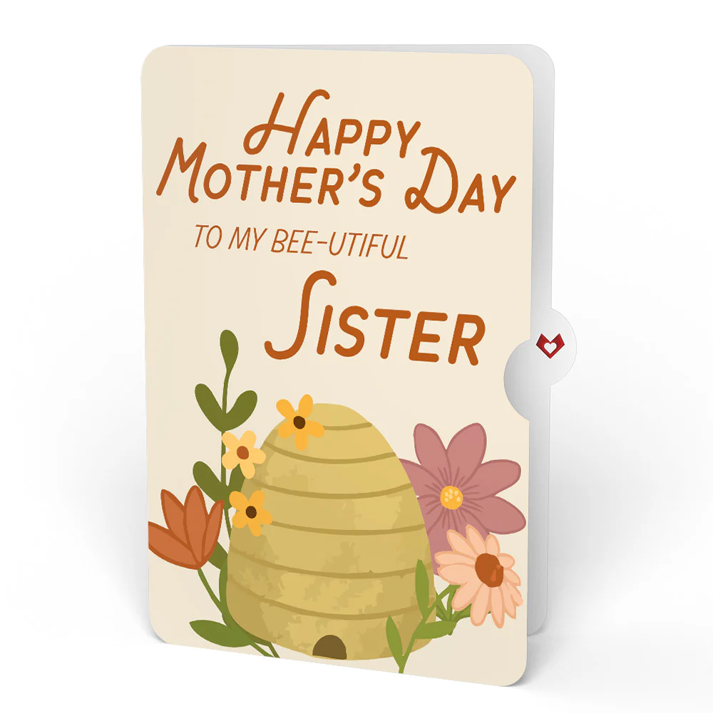 Botanical Bee Mother’s Day HeartFelt Charm Card™ and Sentiment Set for Sister - Image 4