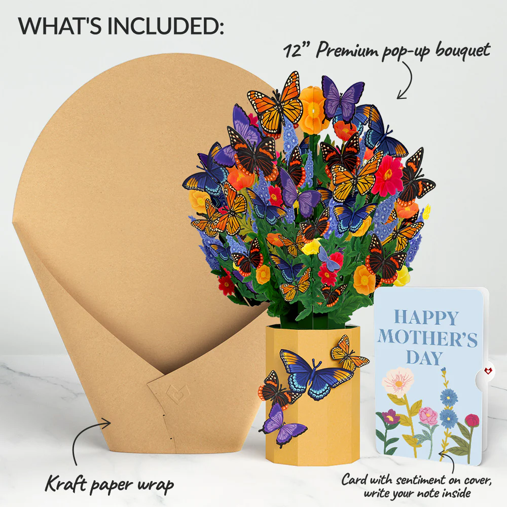 Brilliant Butterfly Mother's Day Bouquet and Sentiment Set - Image 2