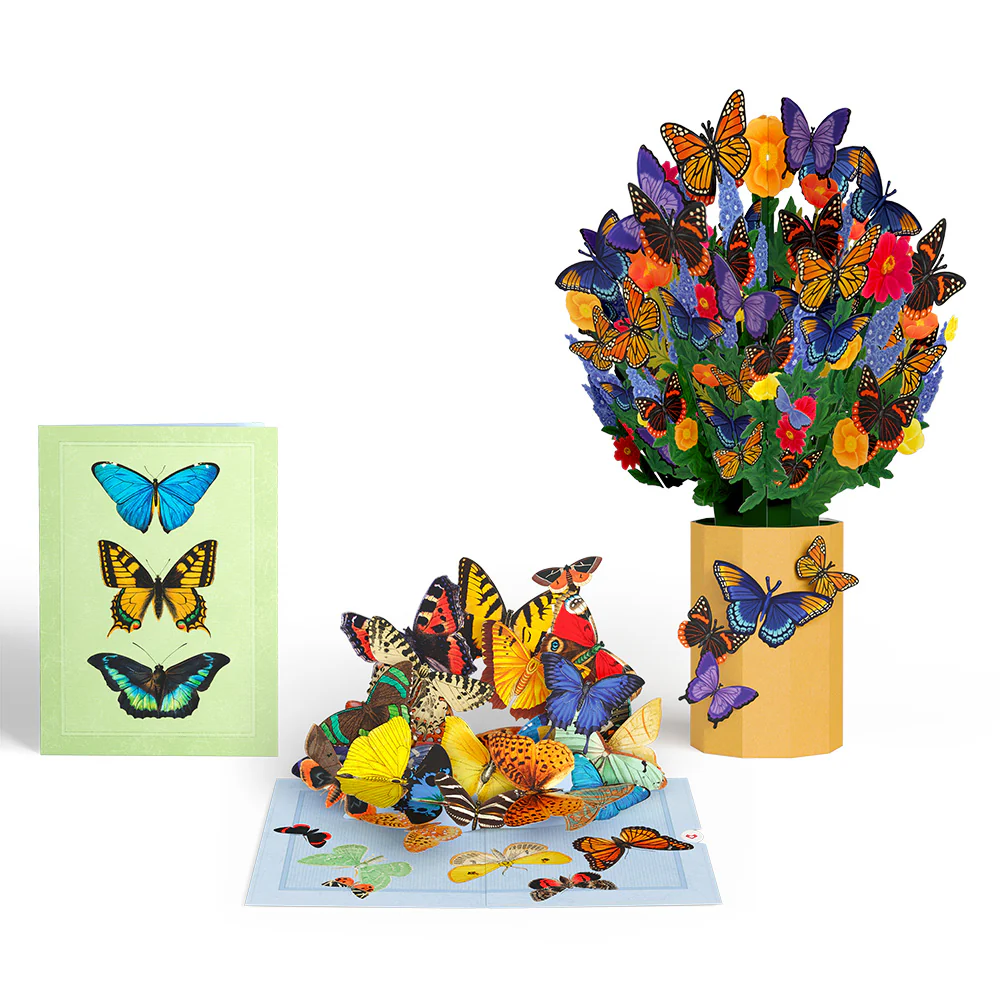 Brilliant Butterfly Pop-Up Card and Bouquet Bundle