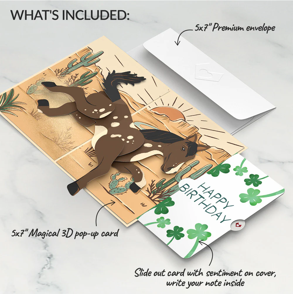 Bucking Awesome Day Birthday Pop-Up Card and Sentiment Set - Image 2
